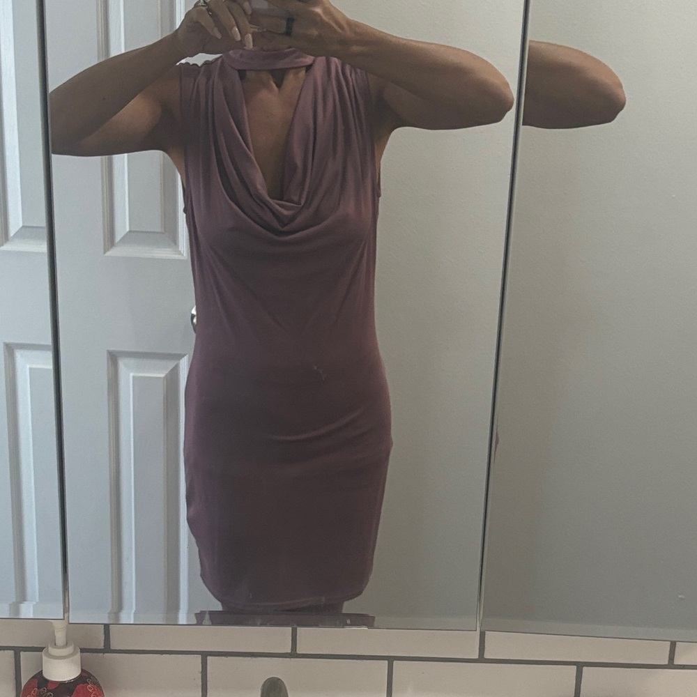 Boutique plunging back and front mini dress